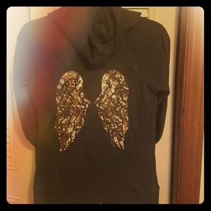 Victoria's Secret Dark Heathered Gray Zip Hoodie